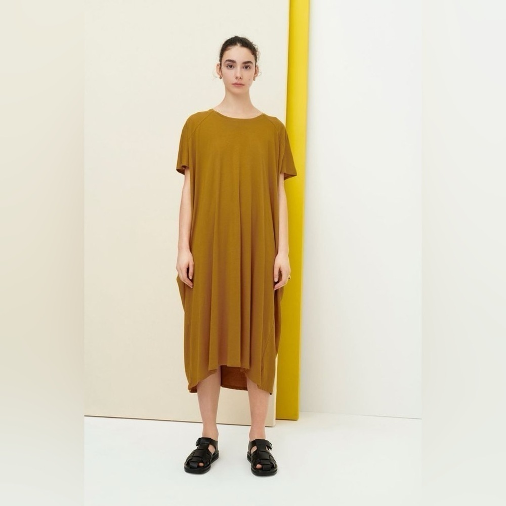 Kowtow Building Block Dress Womens Gold Size XS 100% Organic Cotton (See Photos)